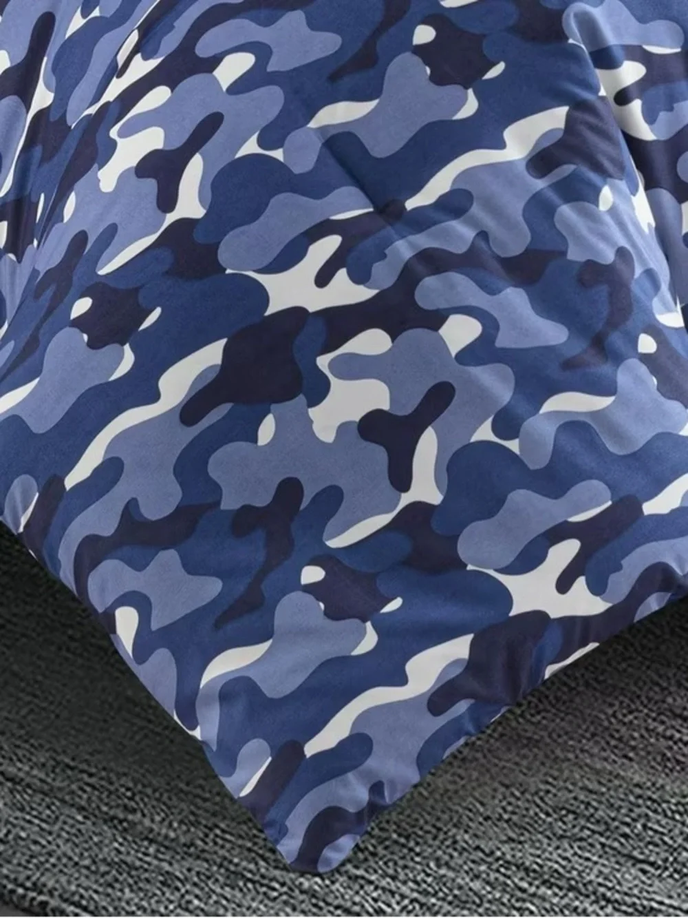Blue Camouflage Queen 3 piece Comforter Set